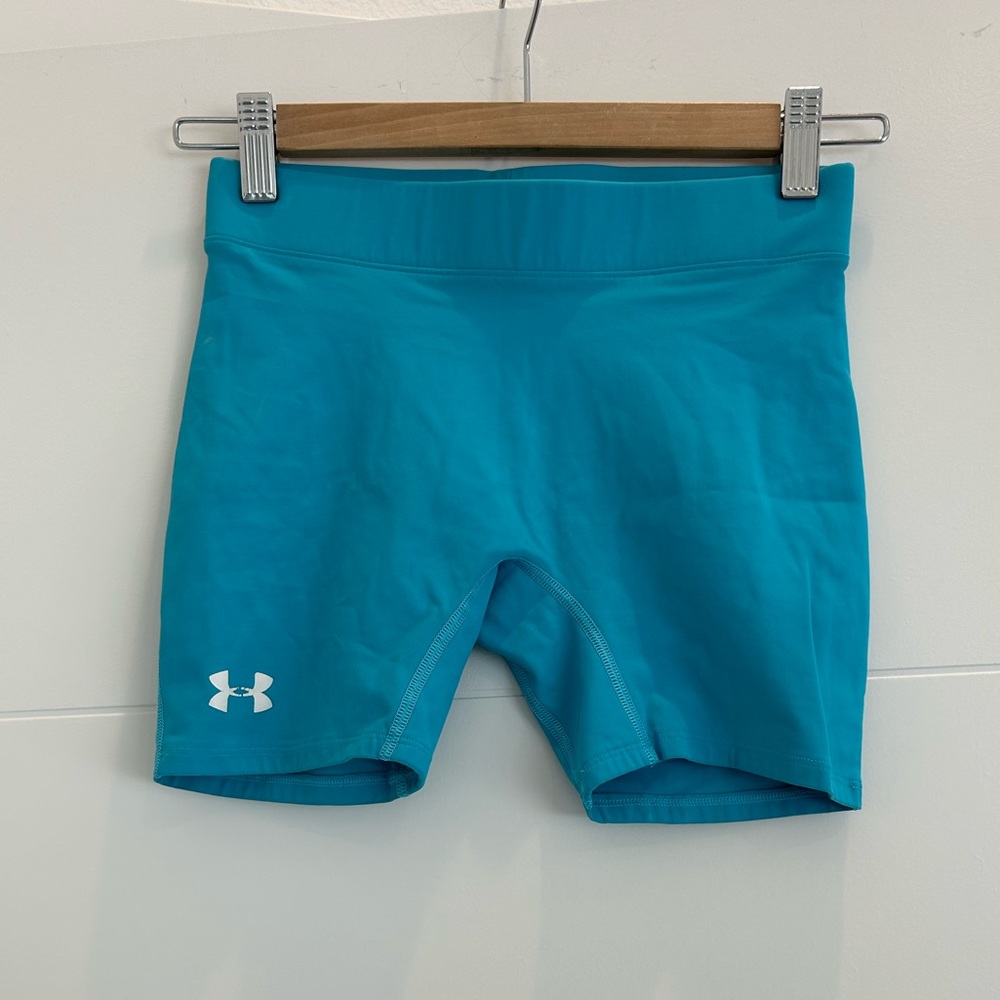 Under Armour Turquoise Blue Compression Shorty Shorts Women’s Size Small